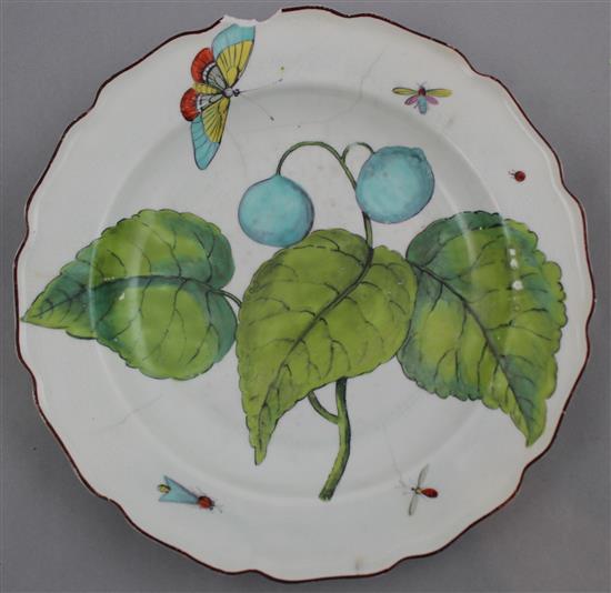 A Chelsea Hans Sloane botanical plate, c.1758, 23cm